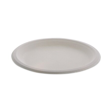 Pactiv Compostable Fiber-Blend Bagasse Dinnerware, Plate, 9in Dia, Nat, PK500 YMC500090002